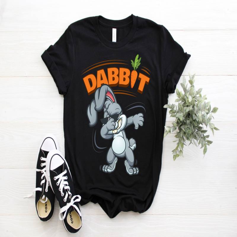 Crushtee Funny Dabbit Bunny Dabbing Happy Easter T Shirt, Easter Bunny, Kids Easter, Cute Easter Tee, Funny Easter Shirt, Easter Gift, Easter Gifts, Long Sleeve Hoodie