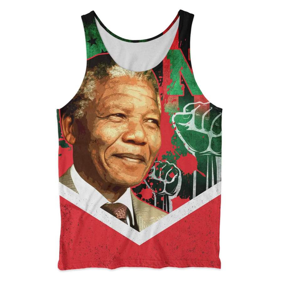 African American Flag Nelson Mandela Tank Top