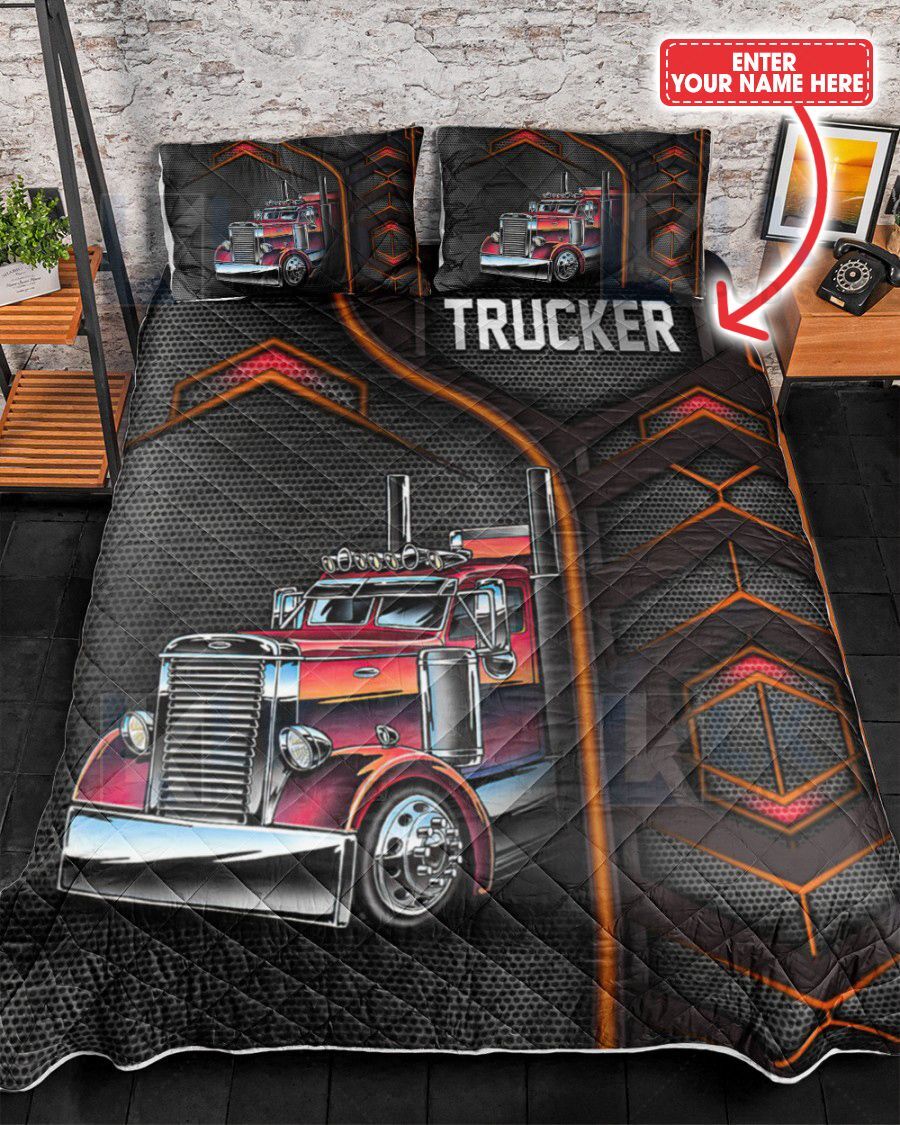 TRUCKER – QUILT BED SET Custom Name [ID3-D]