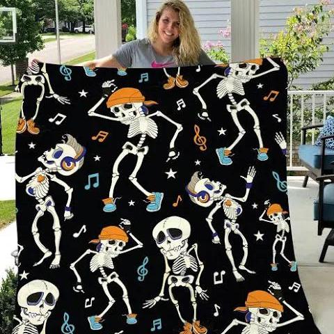 Skull Halloween Blanket Fleece Blanket, Blanket Sofa Bed, 3D Blanket