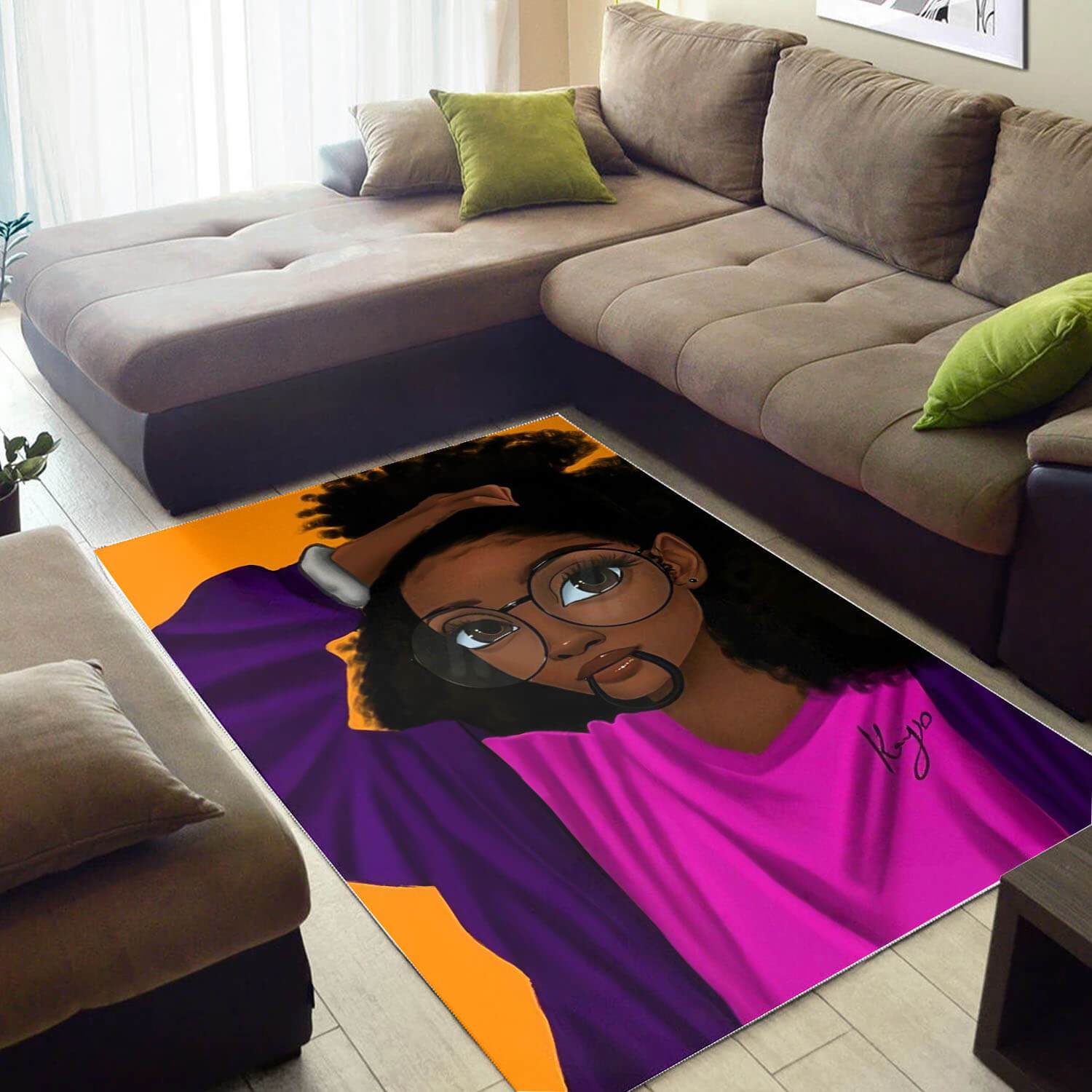 Afrocentric Rugs Pretty Afrocentric Lady African Design Floor Rug Afrocentric Room Decor WBG36223