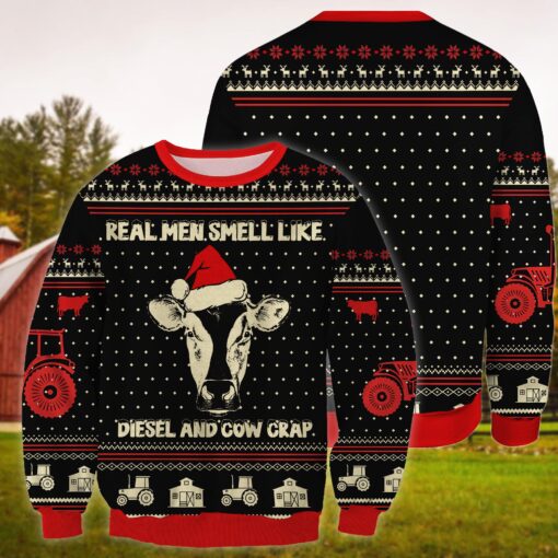 Real Men Smell Like Diesel And Cow Crap Sweatshirt, Farmer, Countryside, Perfect For Christmas