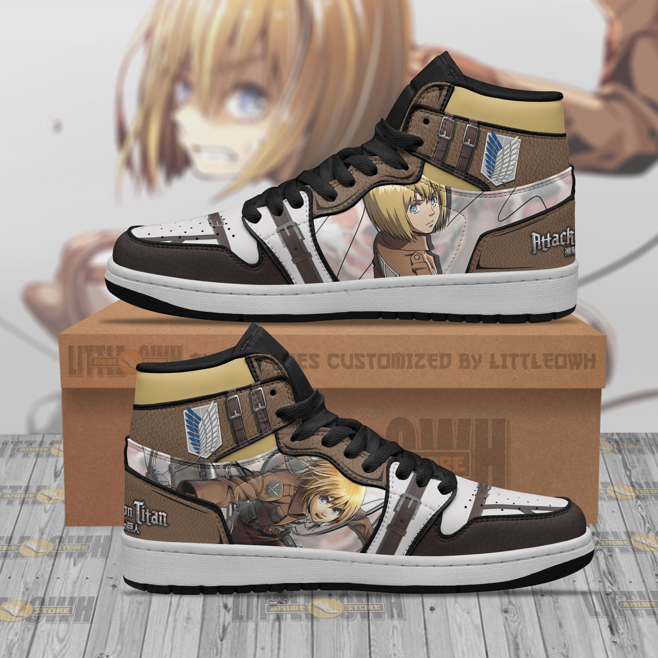 Armin Arlert Jd Sneakers Custom Attack On Titan Anime Shoes