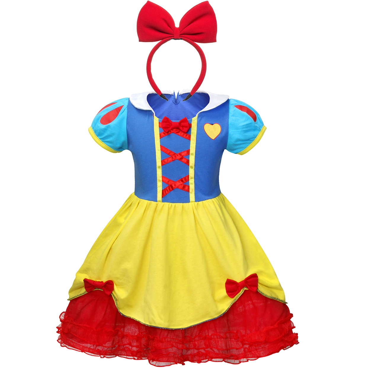 Summer Princess Dress For Baby Girls Snow White Cosplay Costume Puff Sleeve Kids Clothes Halloween Birthday Party Prom Vestidos alx