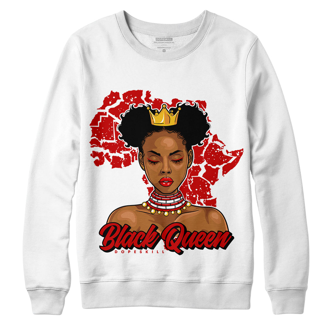 JD 6 “Red Oreo” Dopeskill Sweatshirt Black Queen Graphic