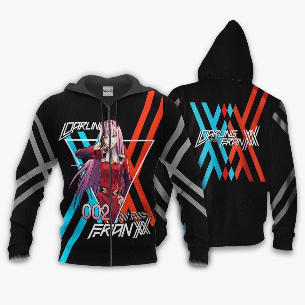 Zero Two Hoodie Shirt Darling In The Franxx Anime Zip Jacket