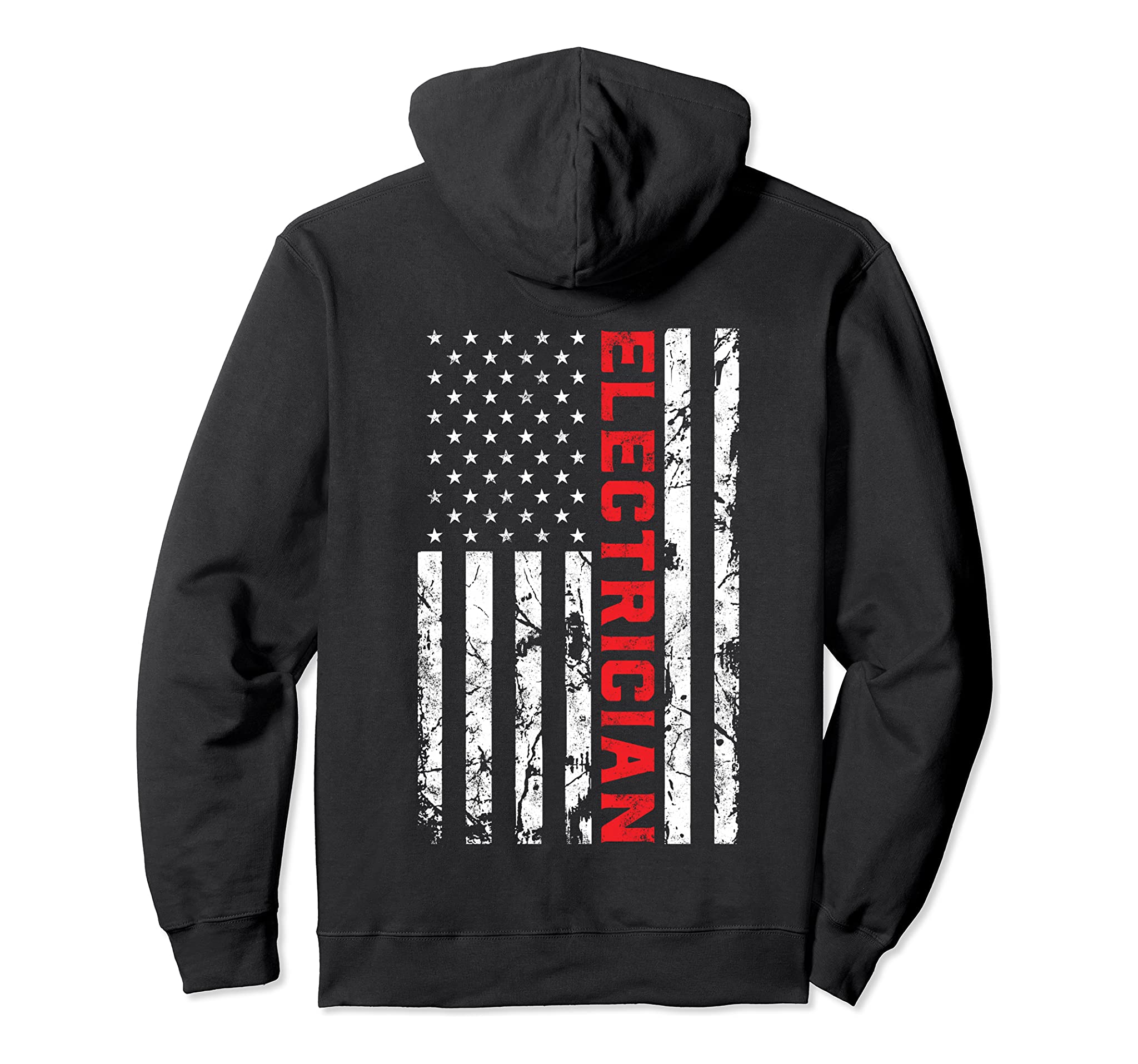 Electrician Patriotic American flag electrician father day Pullover Hoodie