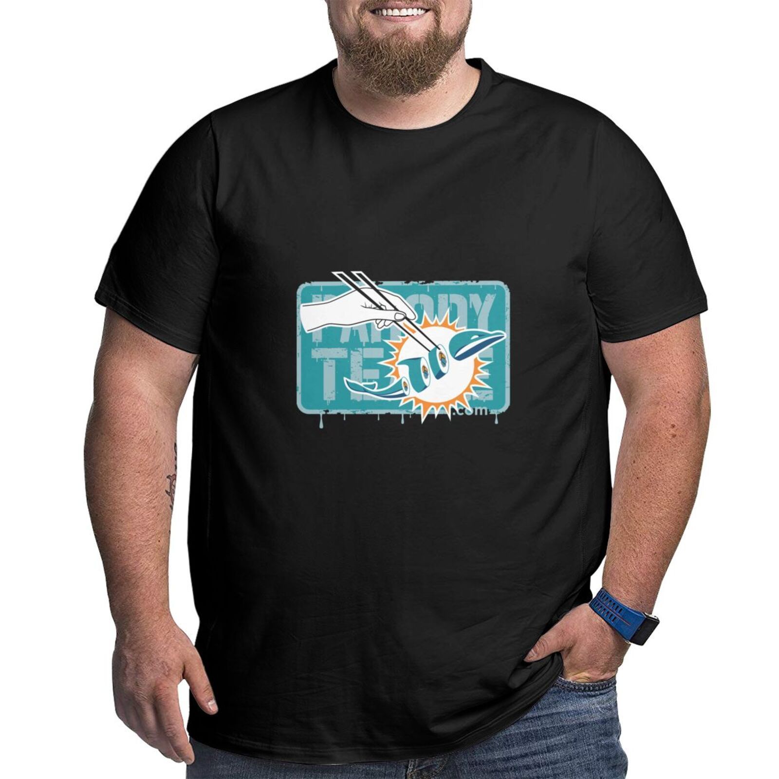 Miami Dolphins Men’s Short-Sleeved Plus Size T-Shirt