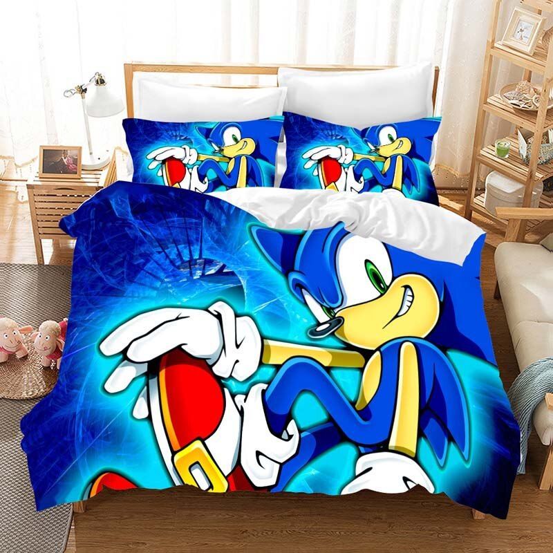 Sonic The Hedgehog Anime Bedding Set 4 Duvet Cover X Amp Pillow Cases