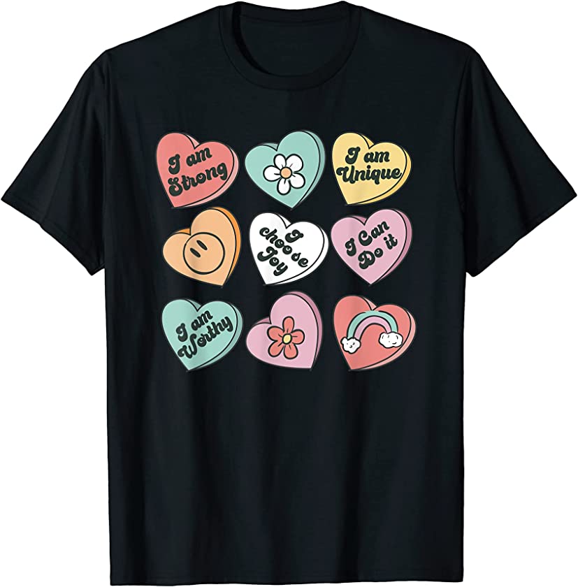 Cute Valentines Candy Heart Chocolate Men Women & Kids V Day T-Shirt