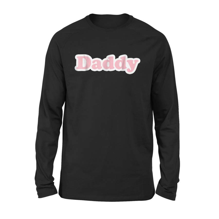 Aesthetic Simple Pink Pastel Daddy Meme Long Sleeve T-Shirt