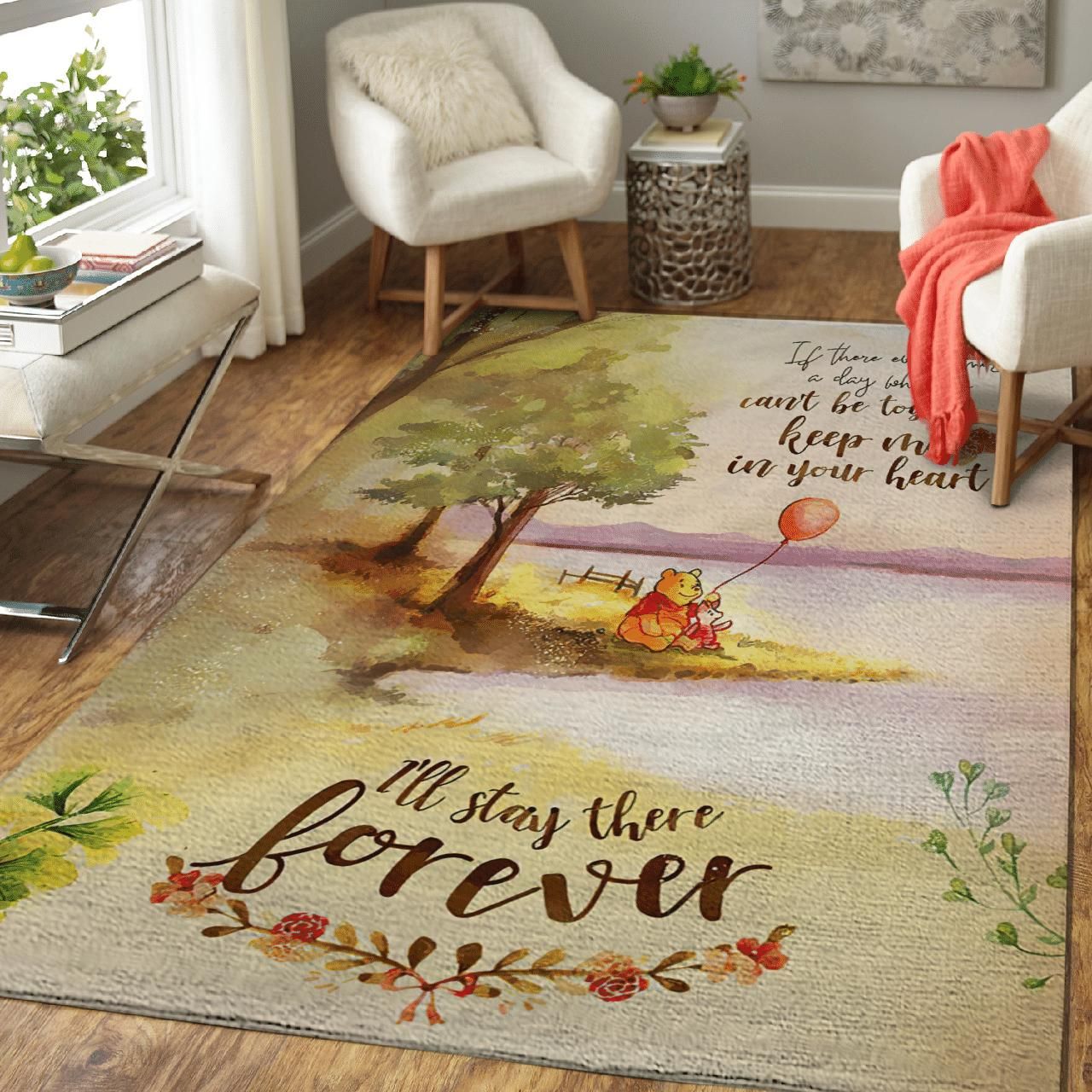 I’Ll Stay There Forever Pooh Area Rug