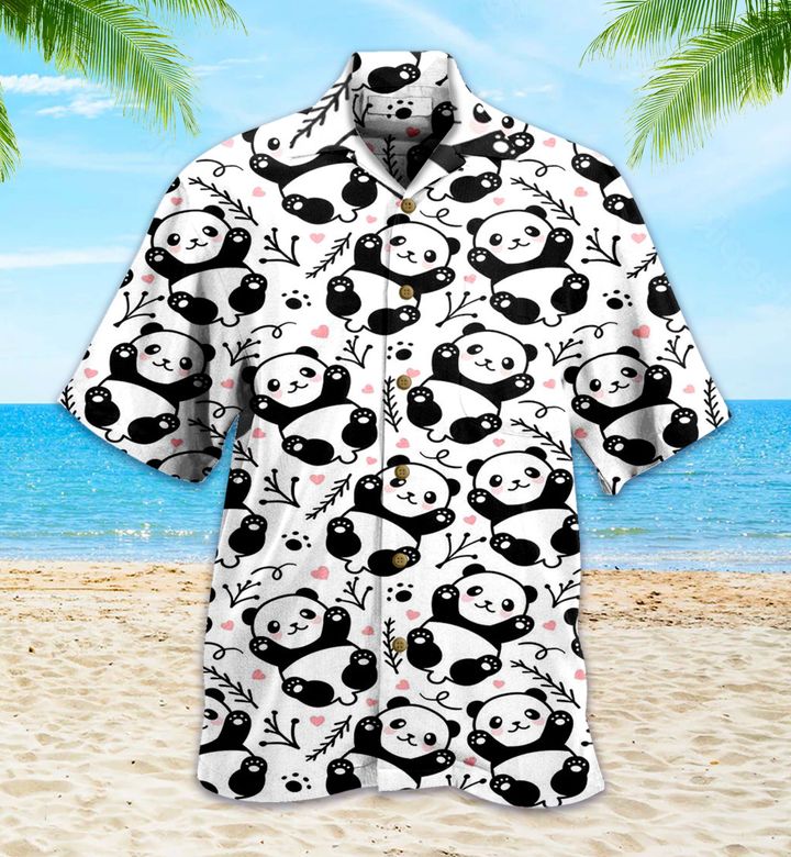 Panda White 3D Hawaiian Shirt