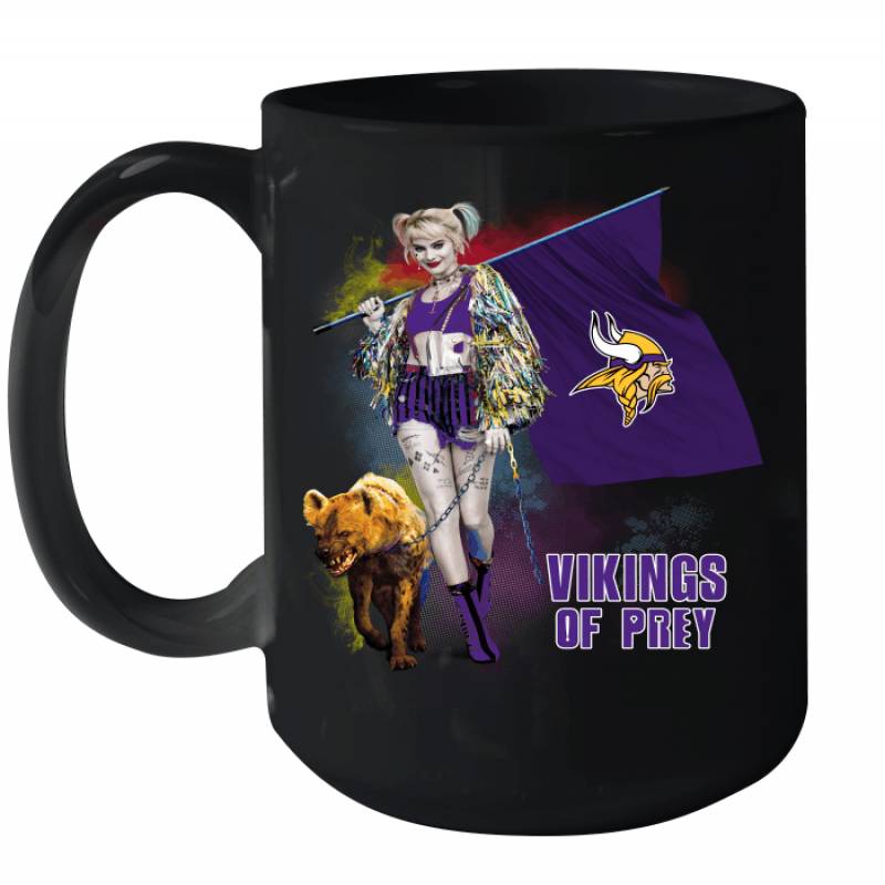 Harley Quinn flag Minnesota Vikings Of Prey Ceramic Mug 15oz