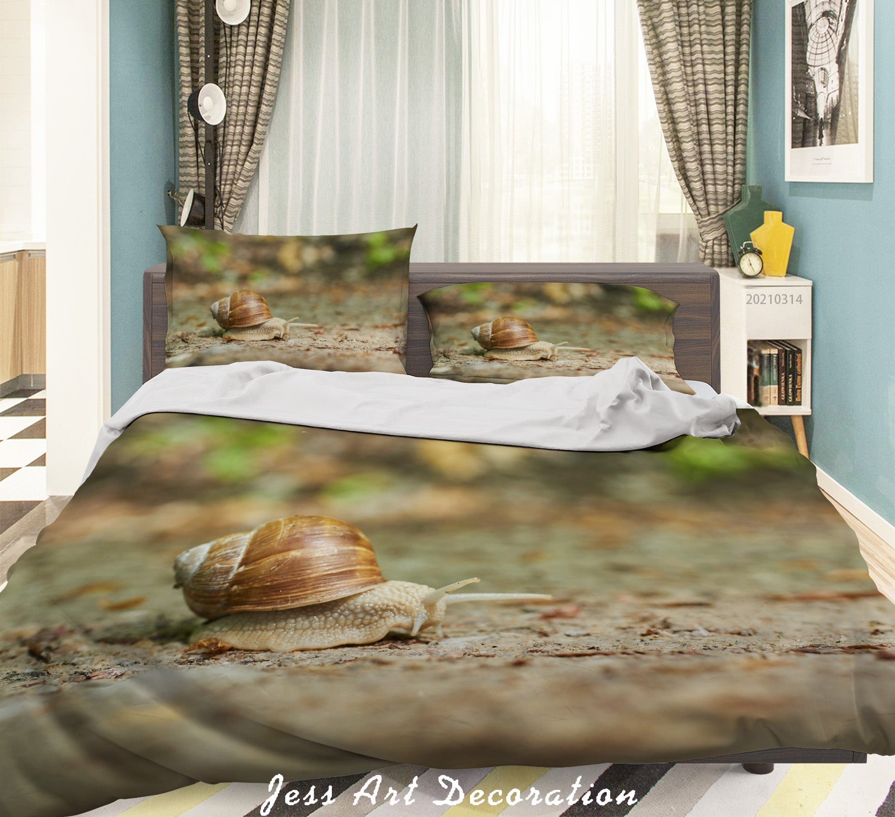 3D Animal Snail Pattern Quilt Cover Set Bedding Set Duvet Cover Pillowcases 205