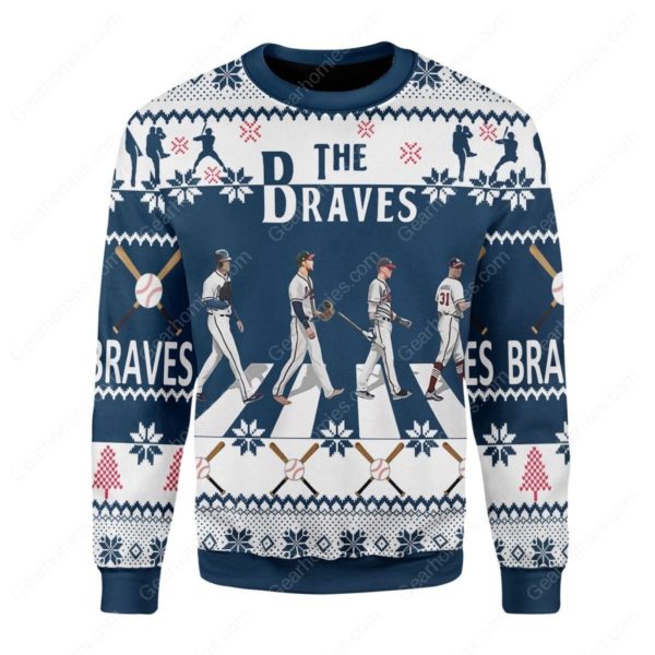 The Braves Walking Abbey Road Christmas Ugly Sweater