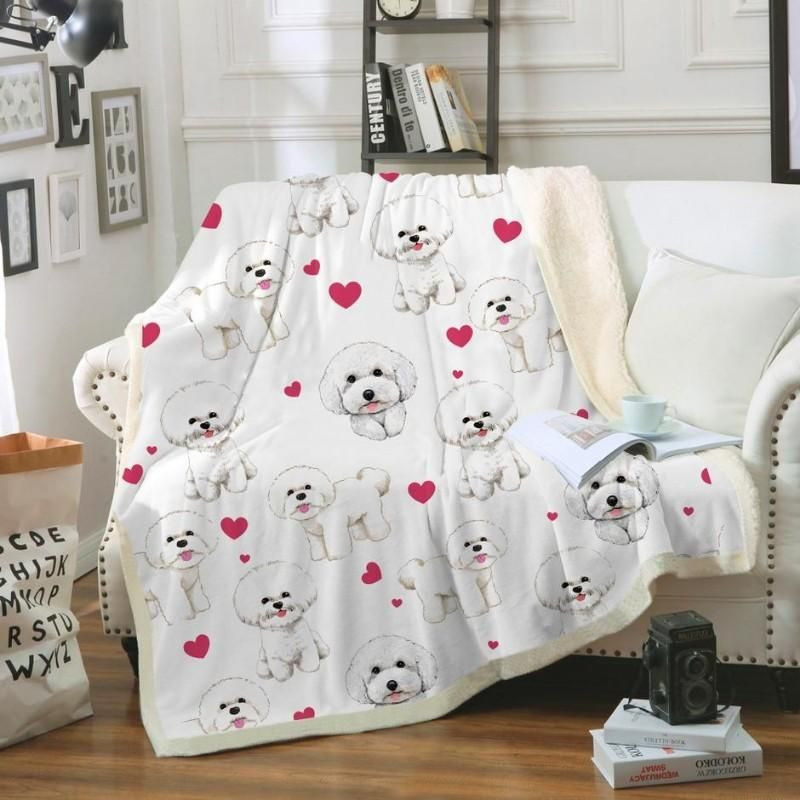 Bichon Blanket, Christmas Gift, Dog Lover Blanket