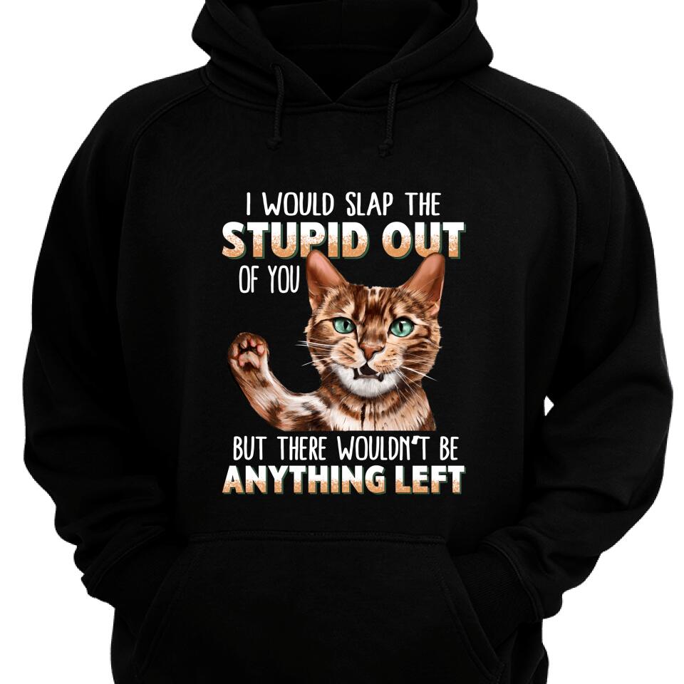 I Would Slap The Stupid Out Of You Hoodie, Funny Gift For Cat Lovers