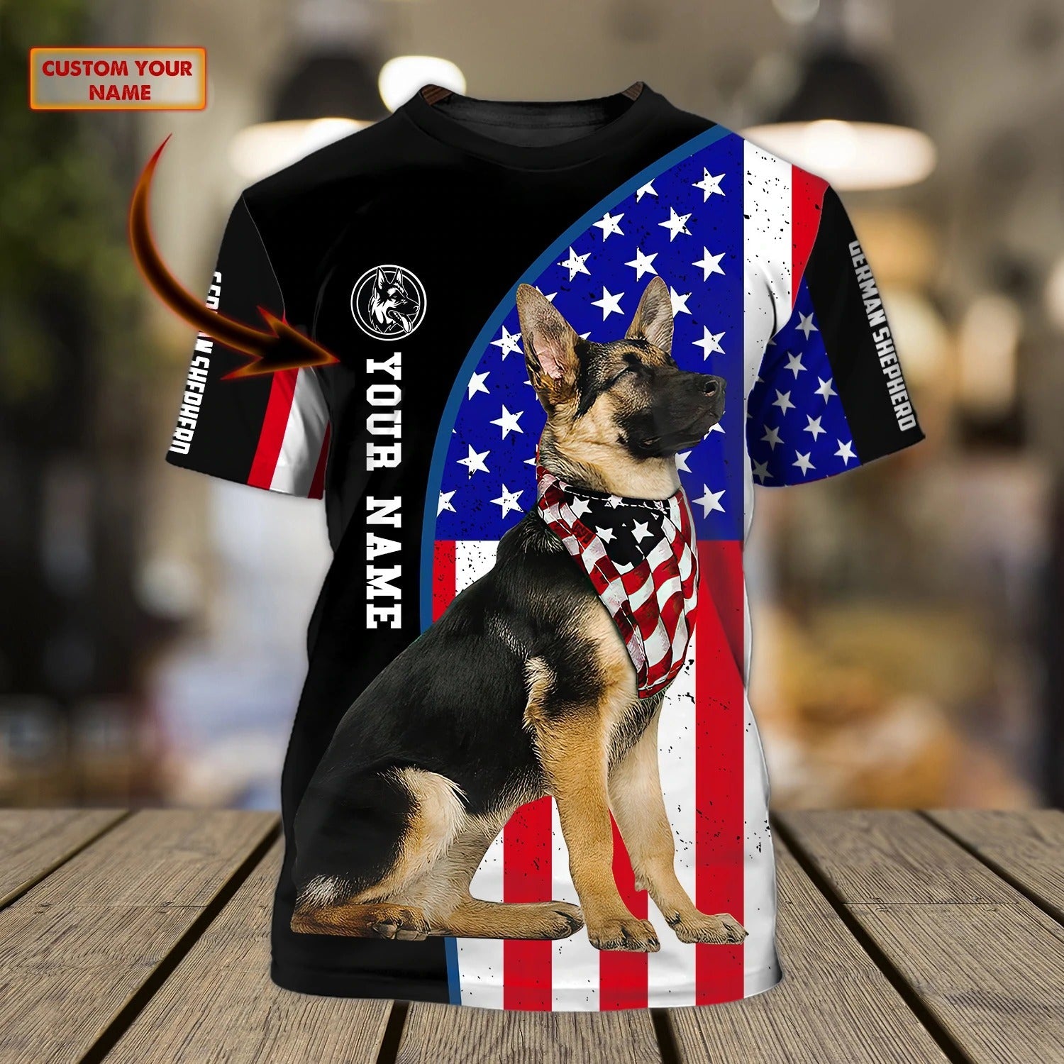 Personalized 3D All Over Printed Dog Tshirt For Men And Women, Love German Shepherd Shirts In Us Flag, Dog In Tshirt