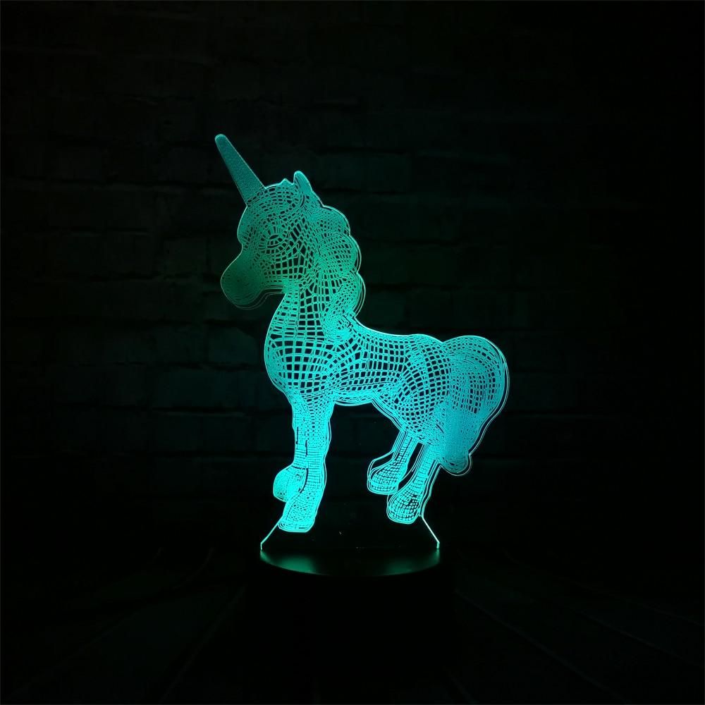 Animal Kawaii Unicorn Design 3D Illusion Night Light Led Light