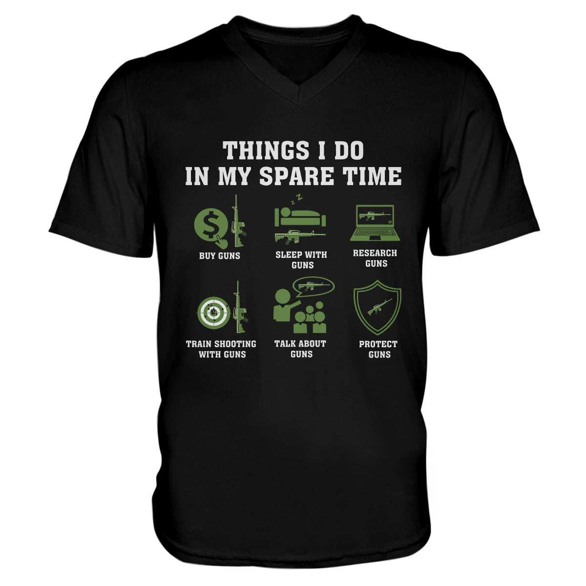 Gun Lovers Things I Do In My Spare Time Ez12 0210 Men V-Neck T-Shirt