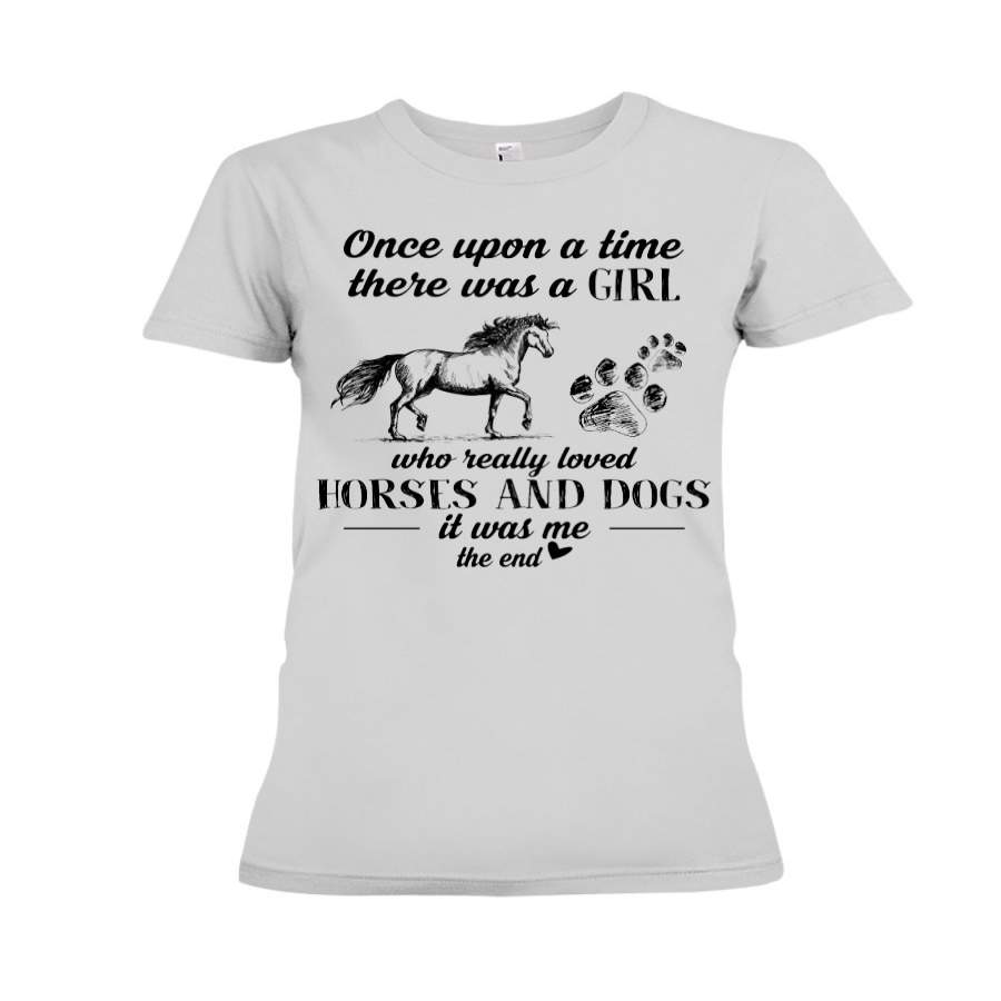 A Girl Who Really Loves Horses And Dogs Limited Classic T-Shirt Ladies Tee