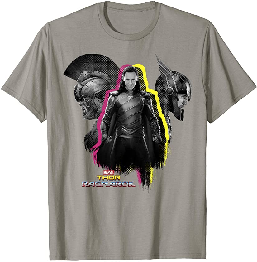 Thor Ragnarok Loki Hulk Neon Pop Halftone T-Shirt