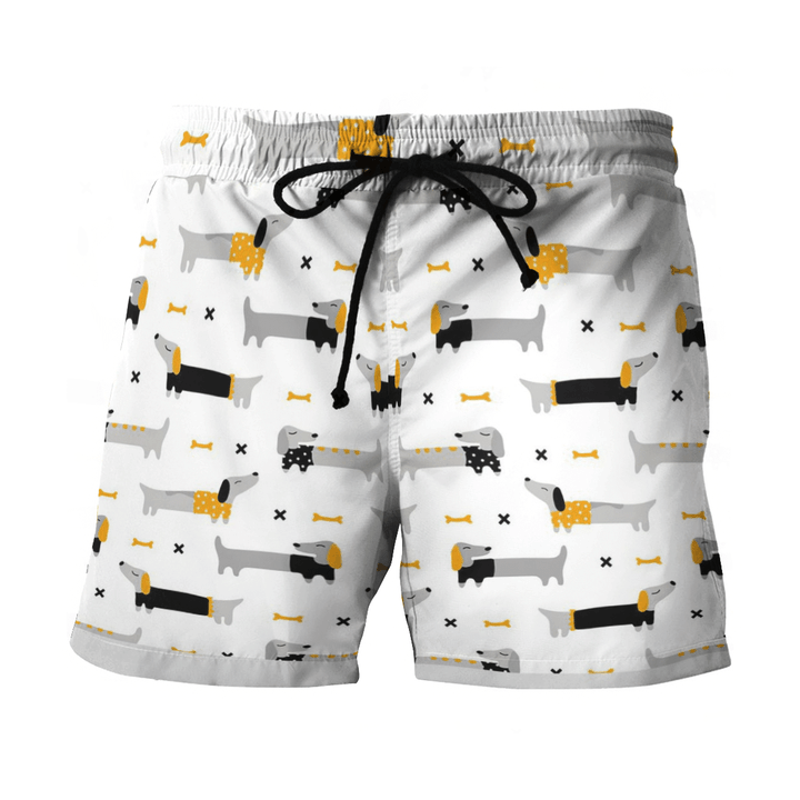 Dachshund Hawaii Beach Shorts Colorful S Ha76443