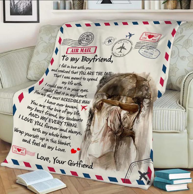 Boyfriend Blanket, I Fell In Love Wwith You And Realized That You Are The One Gift For Boyfriend From Girlfriend Birthday Gift Home Decor Bedding Couch Sofa Soft And Comfy Cozy