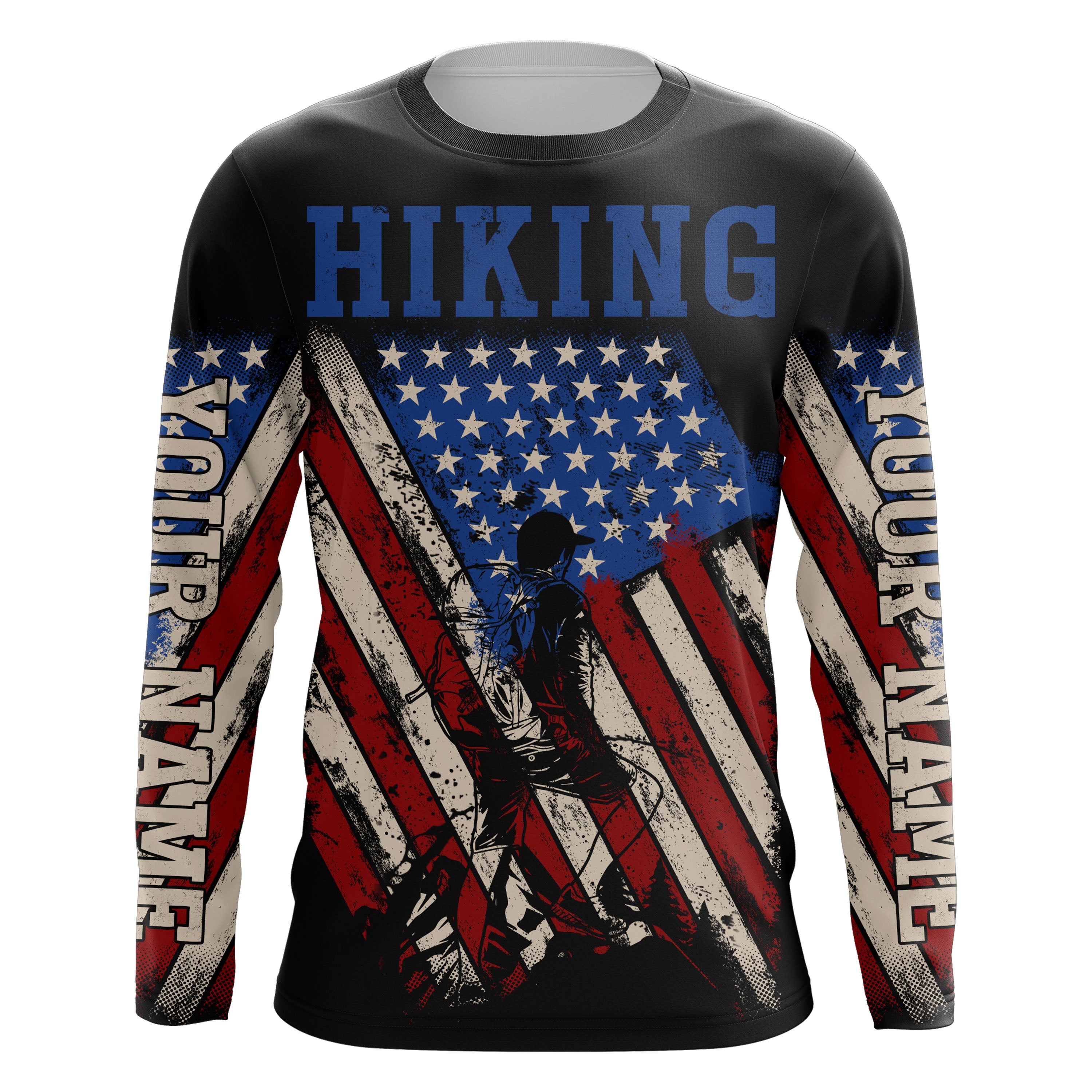 American Mountain Hiking Jersey, Hiker Custom Patriotic Shirt For Men, Men Hiking Shirt| Sp120