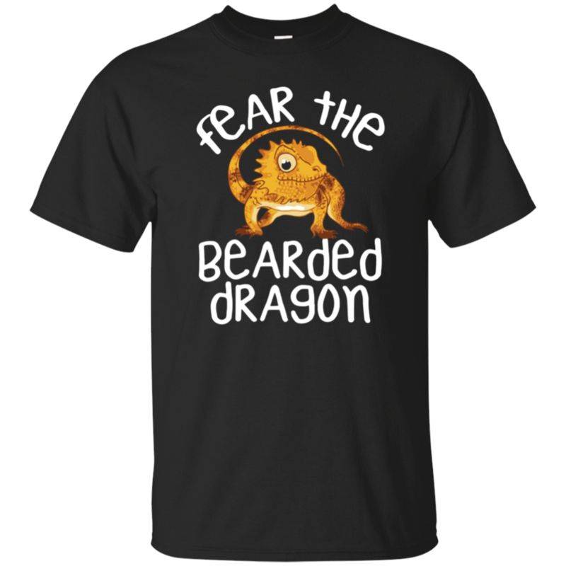 Fear The Bearded Dragon Lizard Funny Adult Kids Cute T Shirt