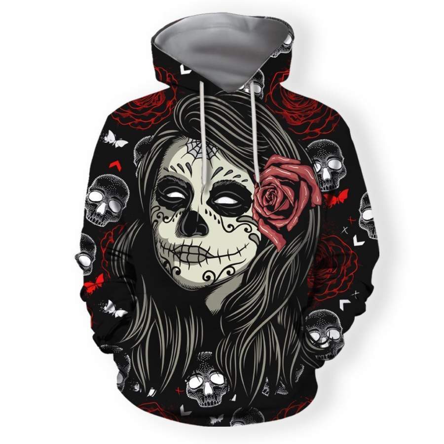 3D All Over Print Skull Tatoo Hoodie