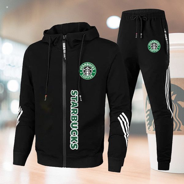 2Ttttm Starbucks Combo Zip Hoodie Amp Joggers All Over Printed ...