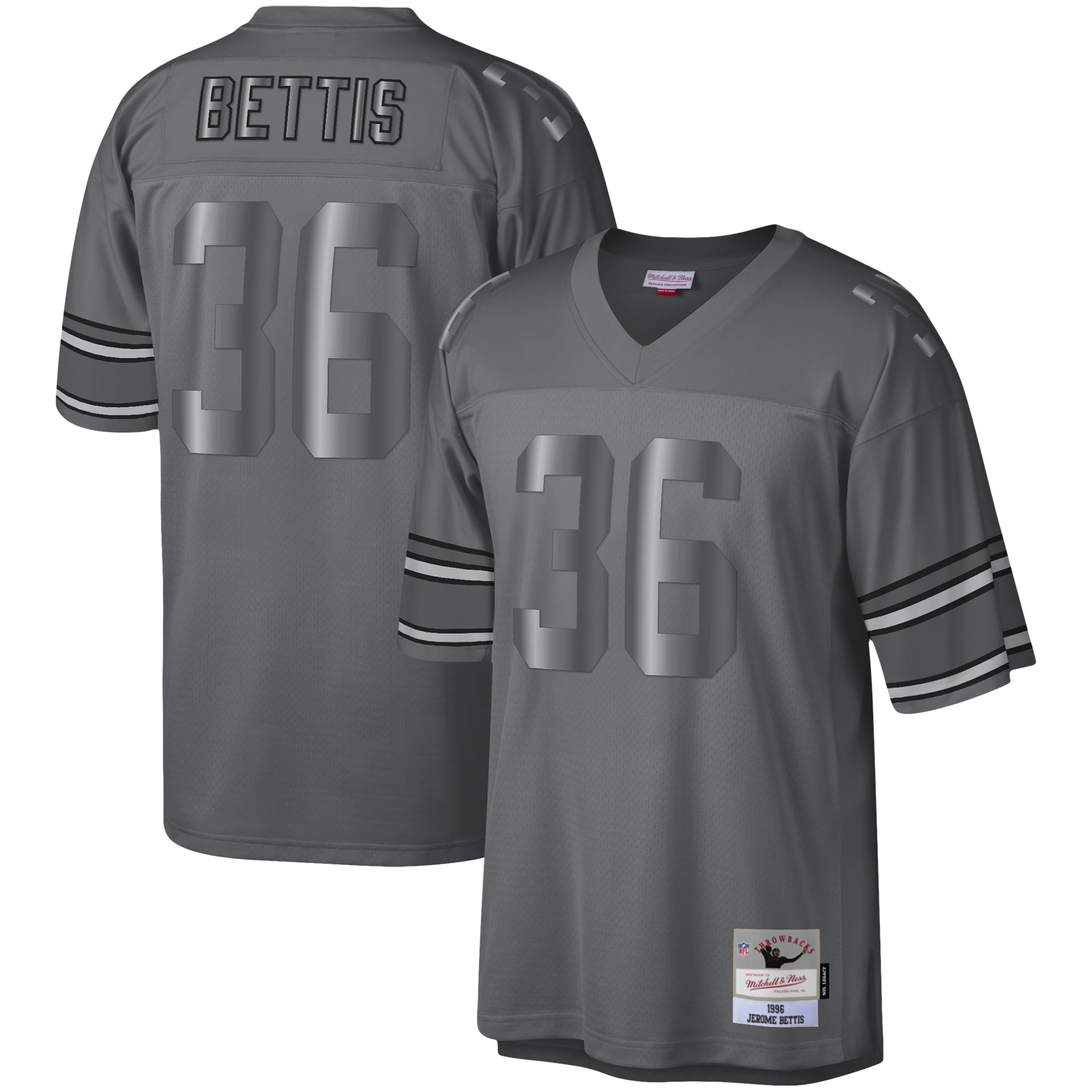 Jerome Bettis Pittsburgh Steelers Mitchell & Ness 1996 Retired Player Metal Legacy Jersey – Charcoal