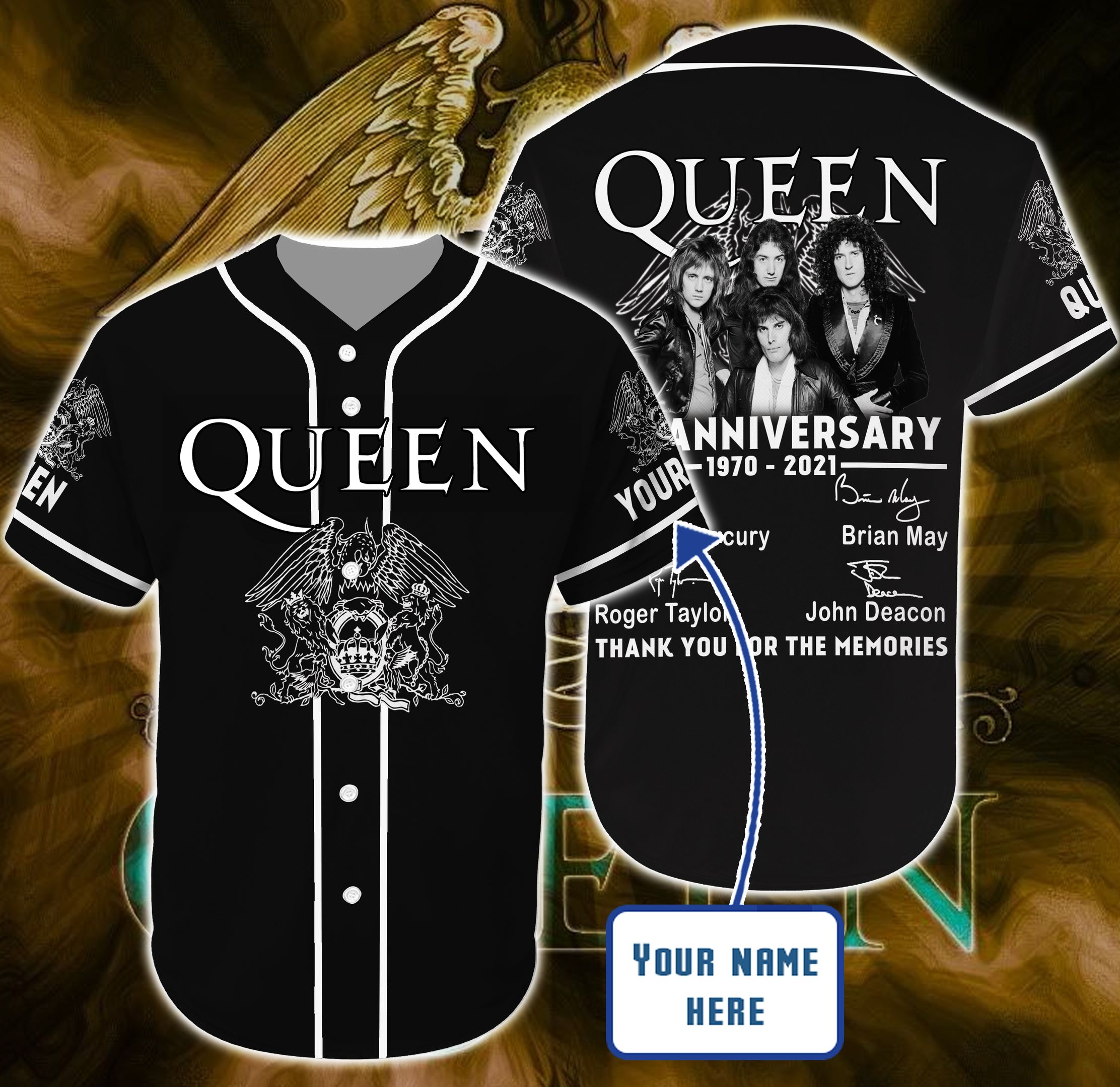 Black Queen Personalized Custom Name Baseball Tee Jersey Shirt Unisex Men Women