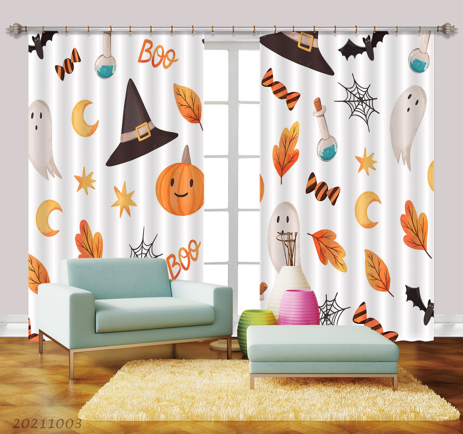 3D Halloween Design Curtains And Drapes Lqh 98