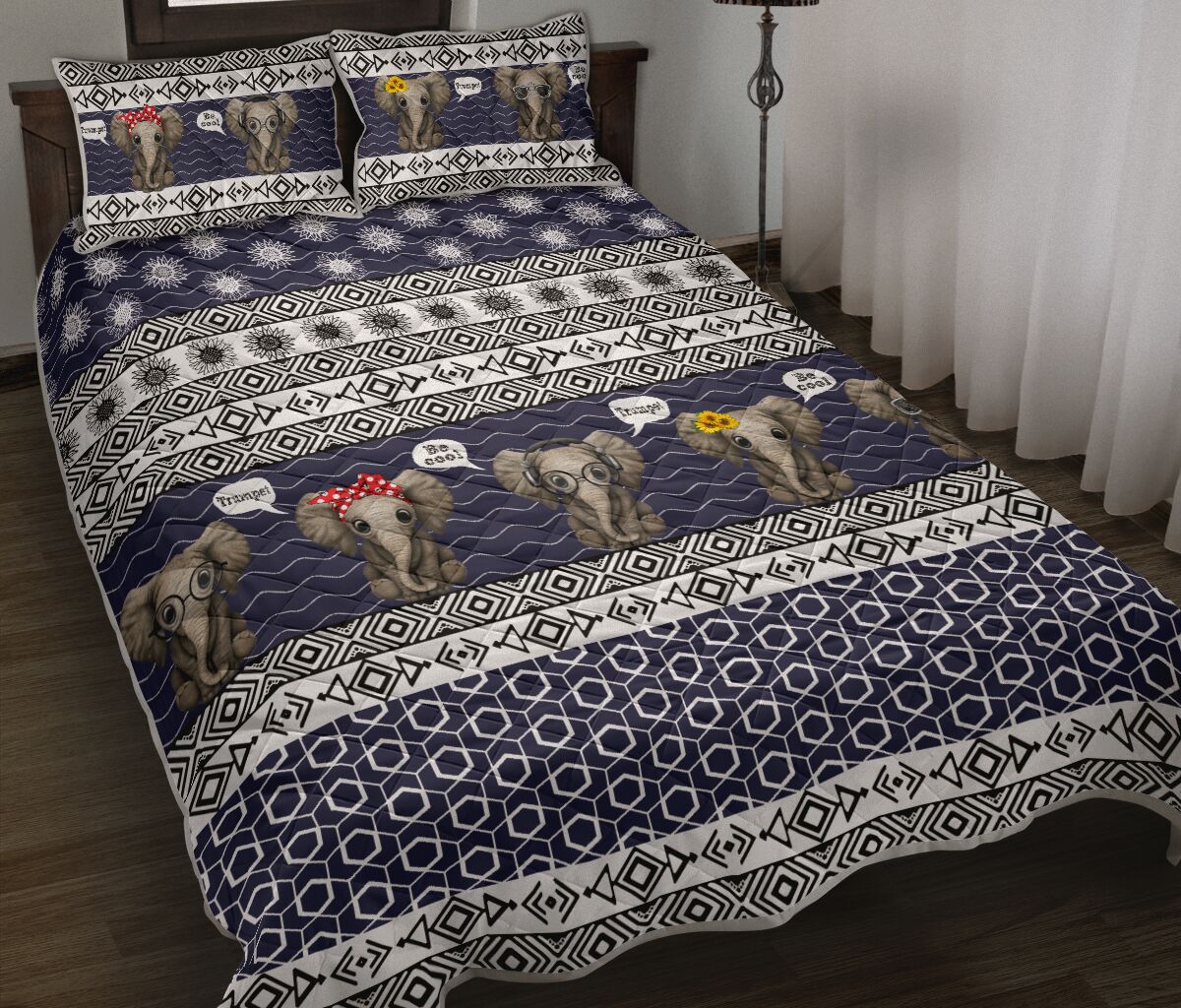 Elephant Tribal Decorative Pattern Qbs Quilt Bedding Set Bedroom Decoration Twin/Queen/King Size Bedding