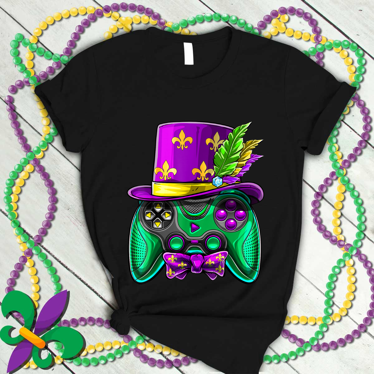 Mardi Gras Video Game Controller Jester Hat Costume Kids T-Shirt