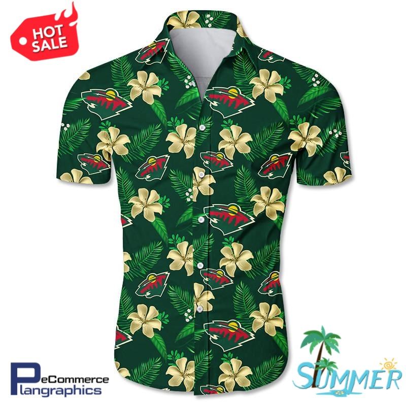 Minnesota Wild All Over Print Aloha Shirt Hawaiian Aloha Shirt Hawaiian Shorts Beach Short Shirt