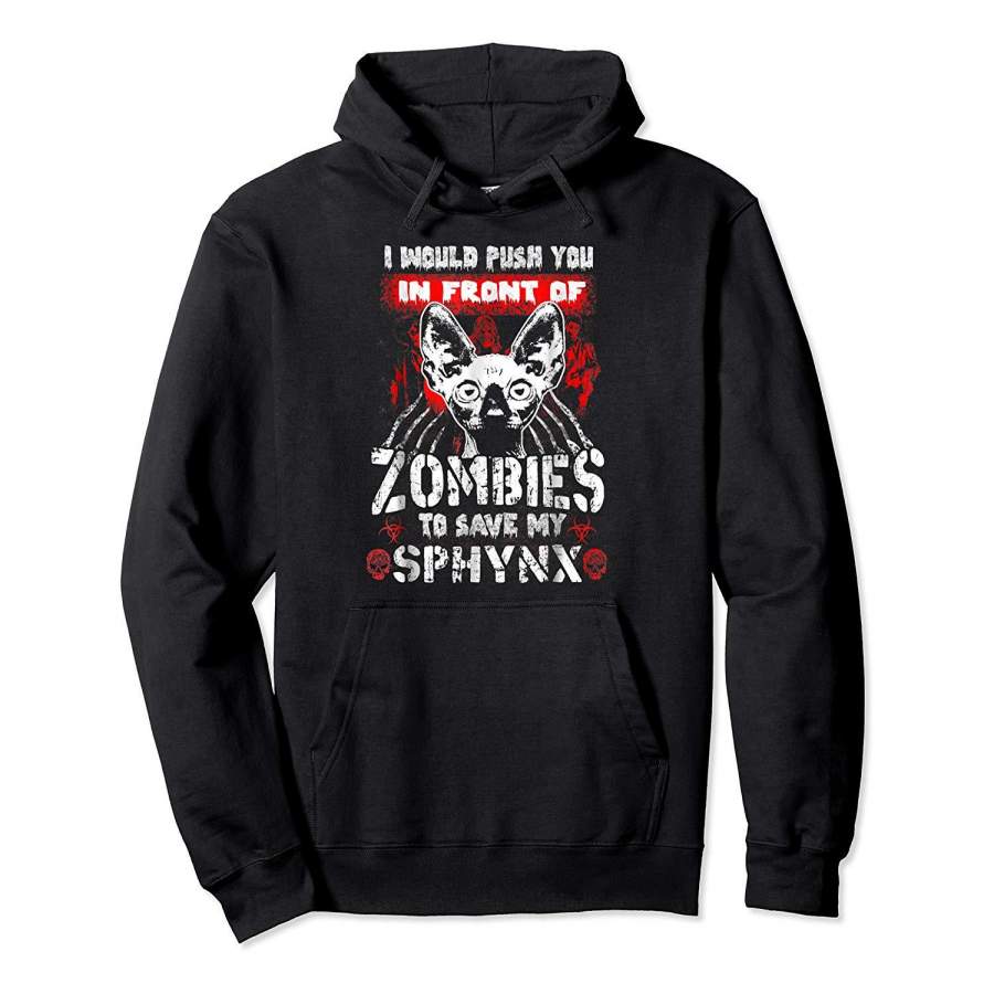 Zombies to Save My Sphynx Cat Halloween Gift Tee Shirt Hoodie Premium Tee