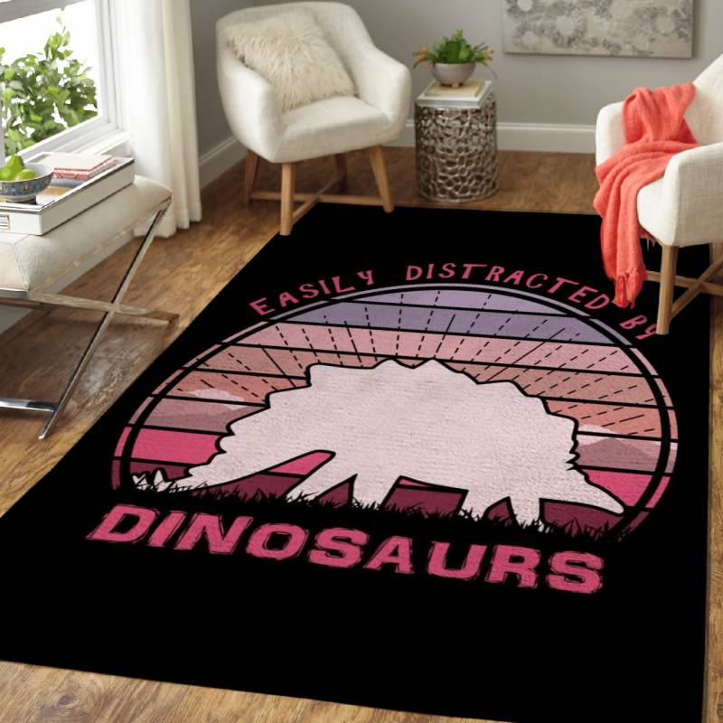 Stegosaurus Distracted – Animals Vintage Sunset Area Rug Carpet