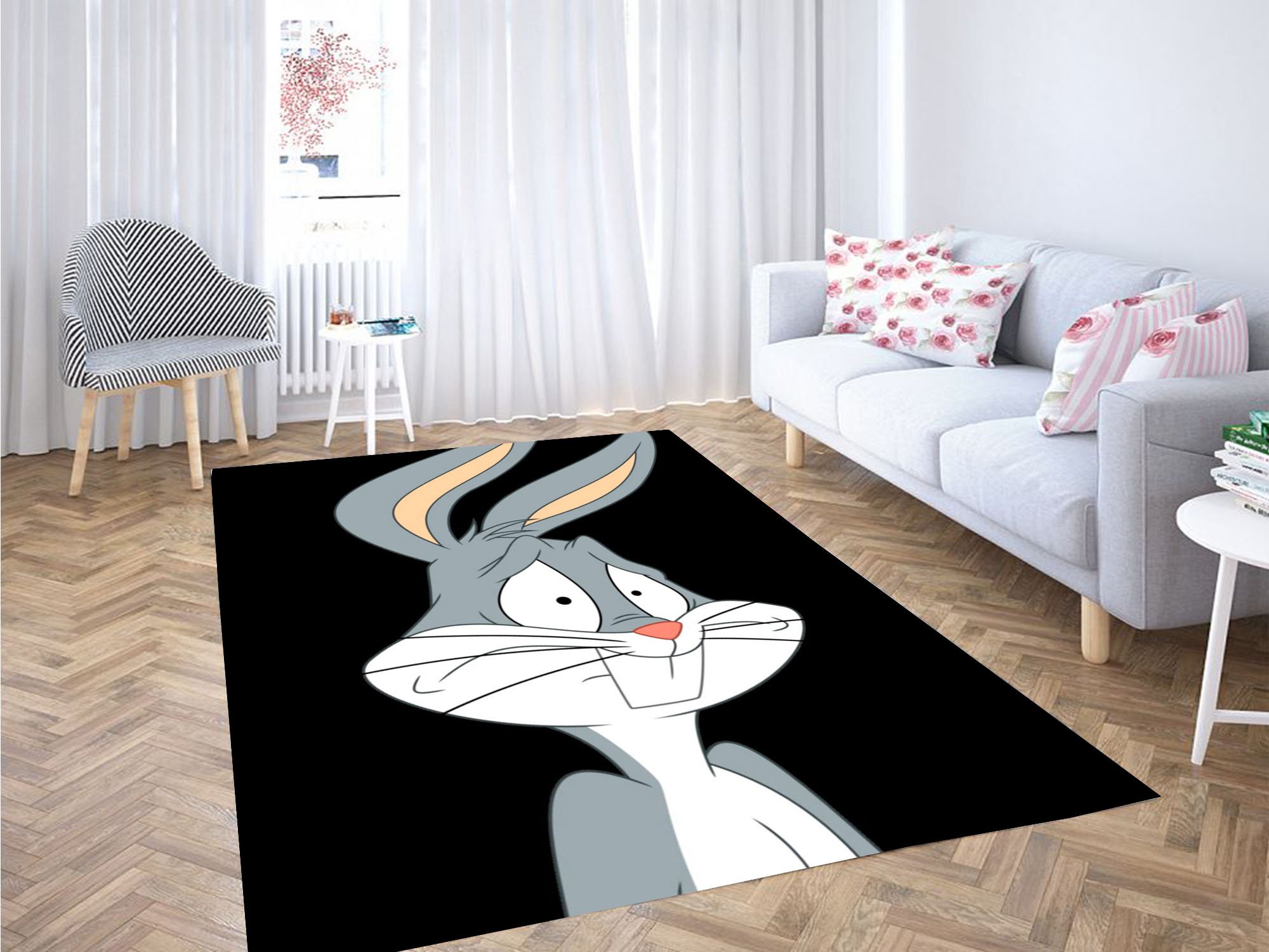 scared bugs bunny carpet rugs