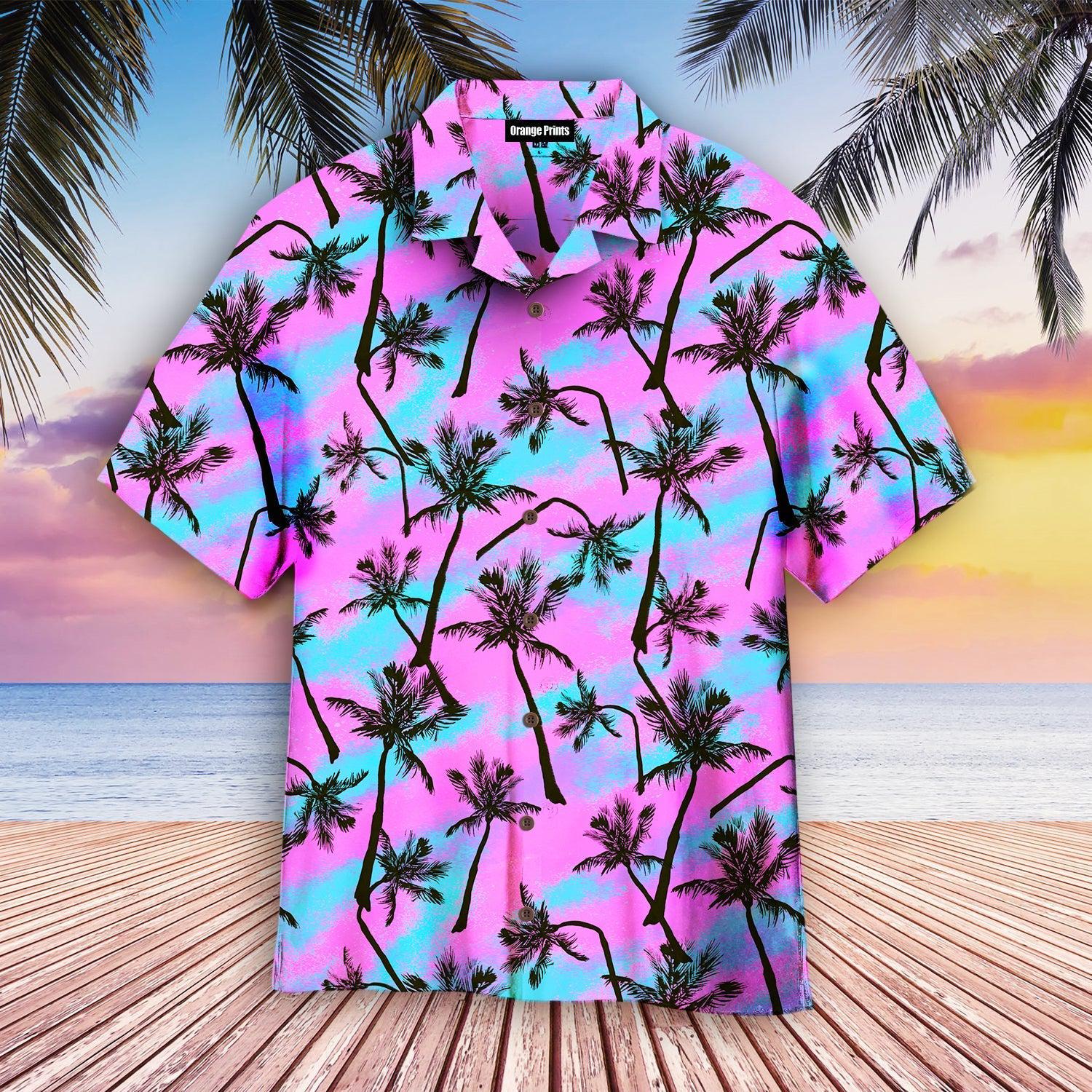 Pink Palm Tree Love Beach Hawaii Shirt For Men Women Ha9513