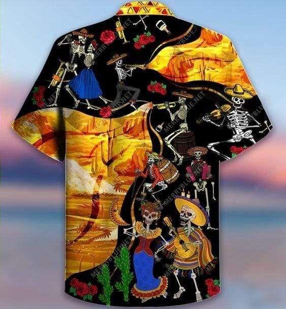 Beach Shirt Order Hawaiian Aloha Shirts Mexican Day Of The Dead Carnival