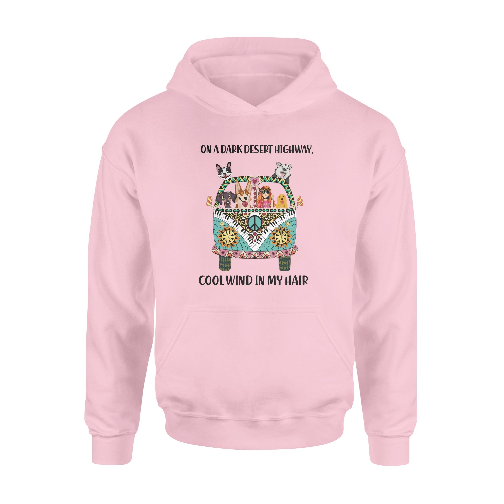 Volkswagen Hippie Dogs On A Dark Desert Highway Cool Wind In My Hair – Standard Hoodie