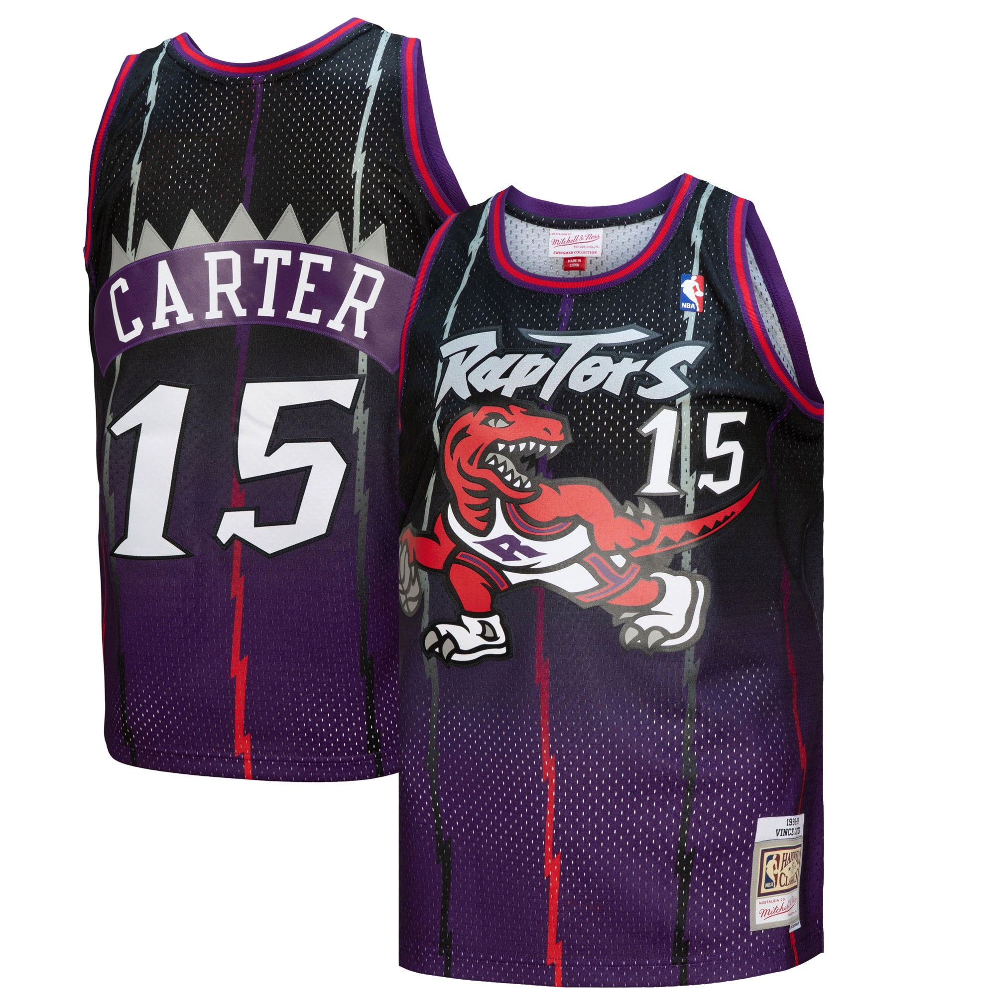 Vince Carter Toronto Raptors Mitchell & Ness 1998/99 Hardwood Classics Fadeaway Swingman Player Jersey – Purple/black NBA