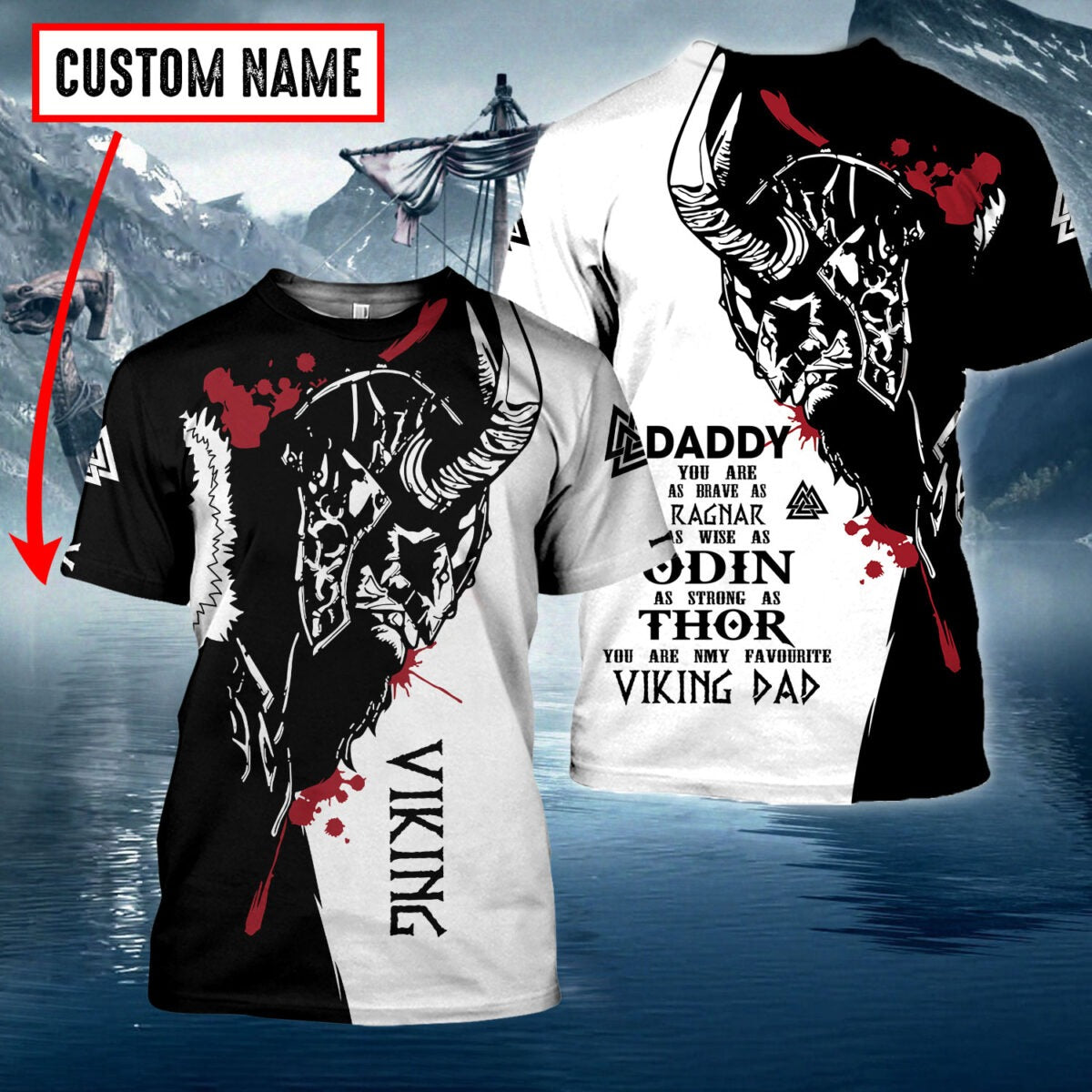 Personalize Vikings Dad 3D All Over Printed Shirts, 3D Dad Hoodie, Viking Dad Father’S Day Gifts