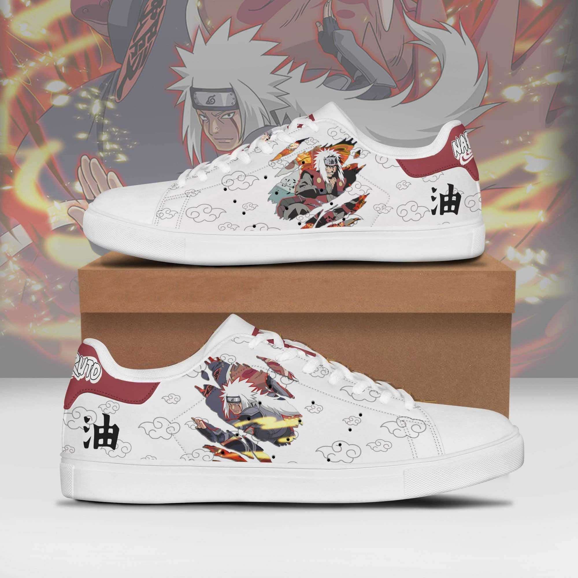 Jiraiya Naruto Anime Christmas Gift For Fan Low Top Leather Skate Shoes Sneakers For Man And Women