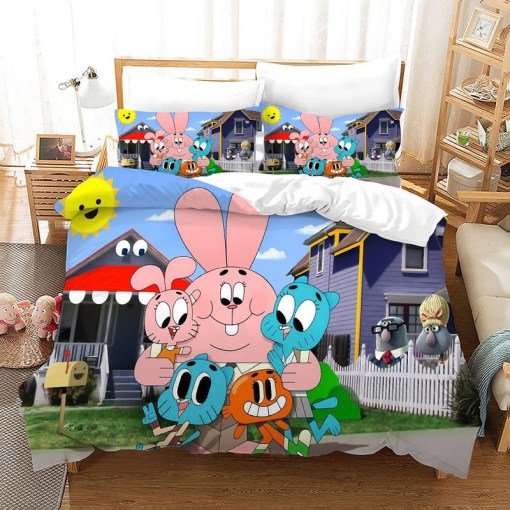 The Amazing World Of Gumball 12 Duvet Cover Pillowcase Home Decor 3D Bedding Set