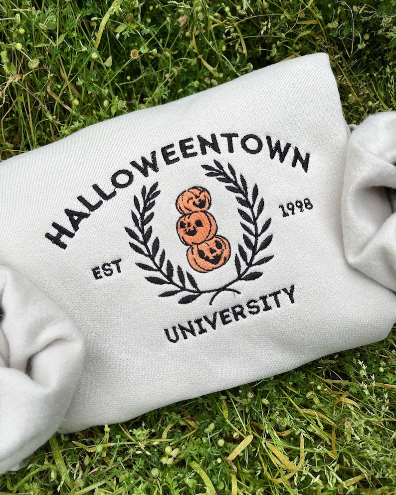 Halloweentown University Embroidered Sweatshirt 2D Crewneck Sweatshirt All Over Print Sweatshirt For Women Sweatshirt For Men Sws3250